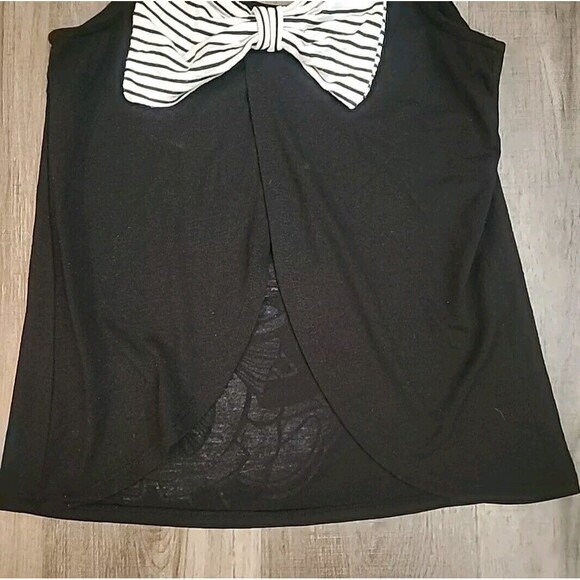Disney Parks Womens XS Black Mickey Mouse Tank Open Back Layer Bow - Picture 6 of 10